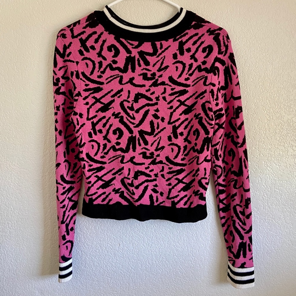 90s Sweater - TopShop Sweater-Pink Printed Sweater